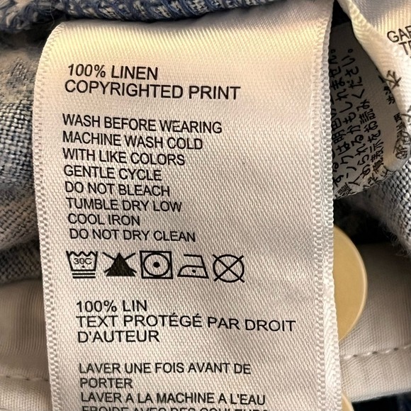 Tommy Bahama Men’s Linen Blue & White Tropical Print Golf Shorts Size 34 - Picture 12 of 14